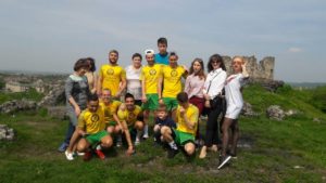 A football match between the NFU team and the Transcarpathian medical college